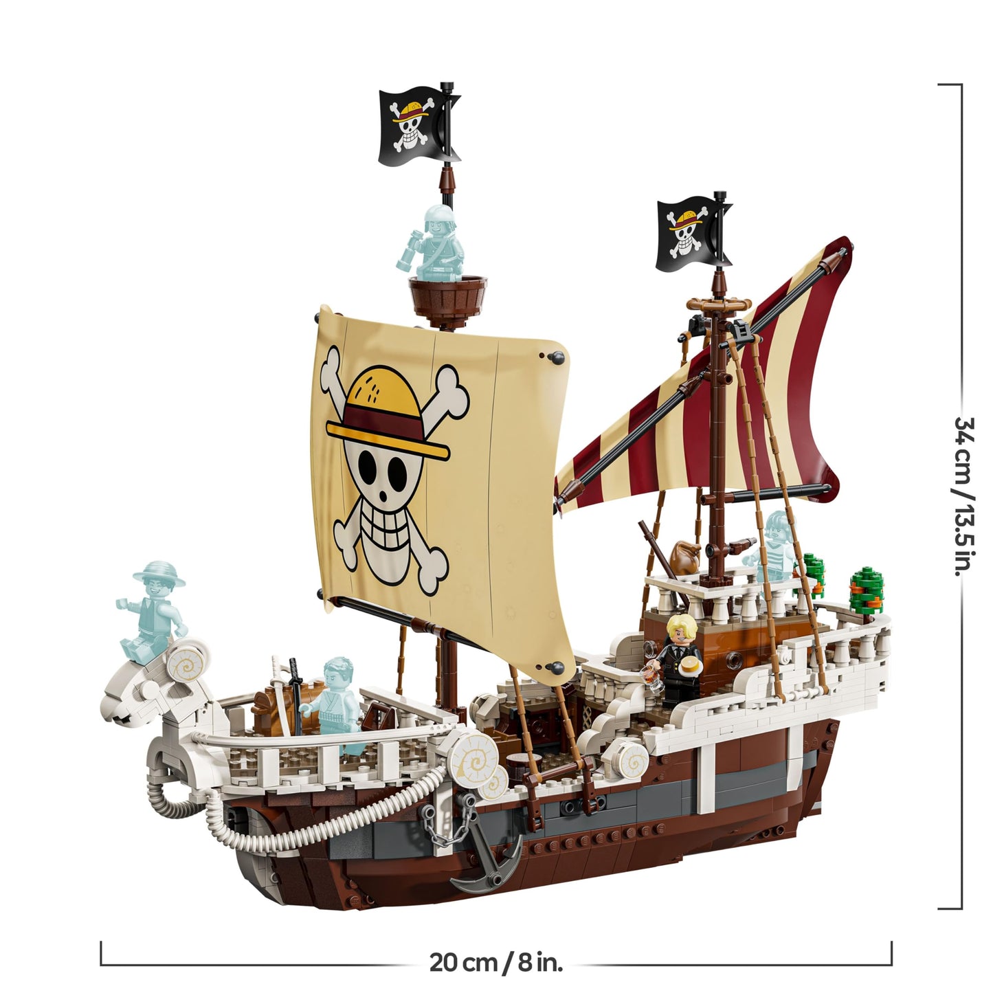 LEGO ONE PIECE - The pirate ship Flying Lamb (Going Merry) - playset with 5 minifigures - including Luffy, Zoro & Nami - building toy - gift for boys, girls and fans aged 10 and over - 75639