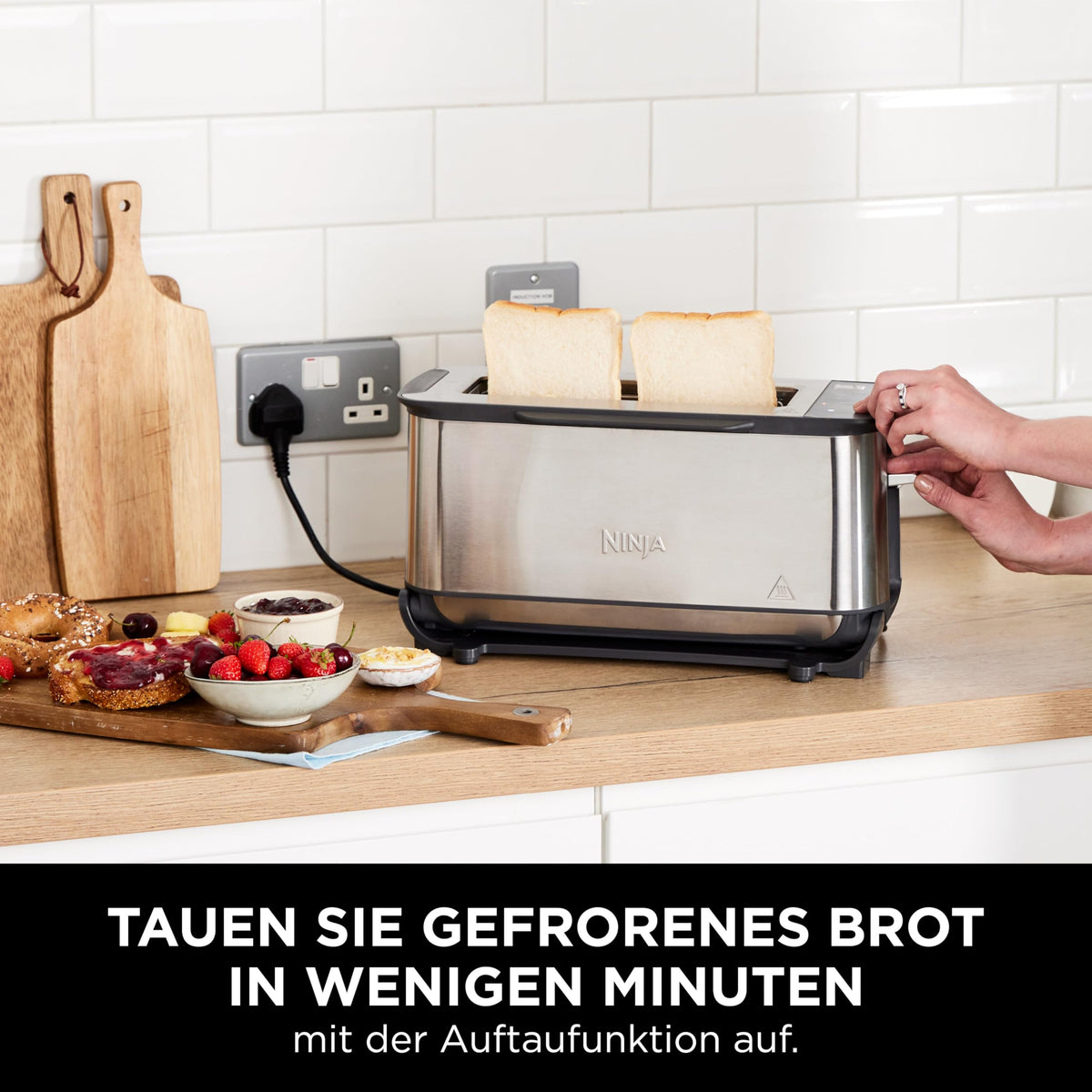 Ninja Foodi 3-in-1 Toaster, grill electric cu capac, oțel inoxidabil, ST202EU