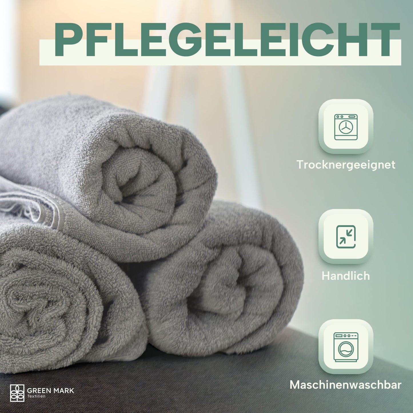 NatureMark Towels - Set of 8 - 100% Cotton, Soft & Absorbent, Premium Quality for Bathroom, Spa and Fitness, 50 × 100cm, Silver Gray - 8_silber
