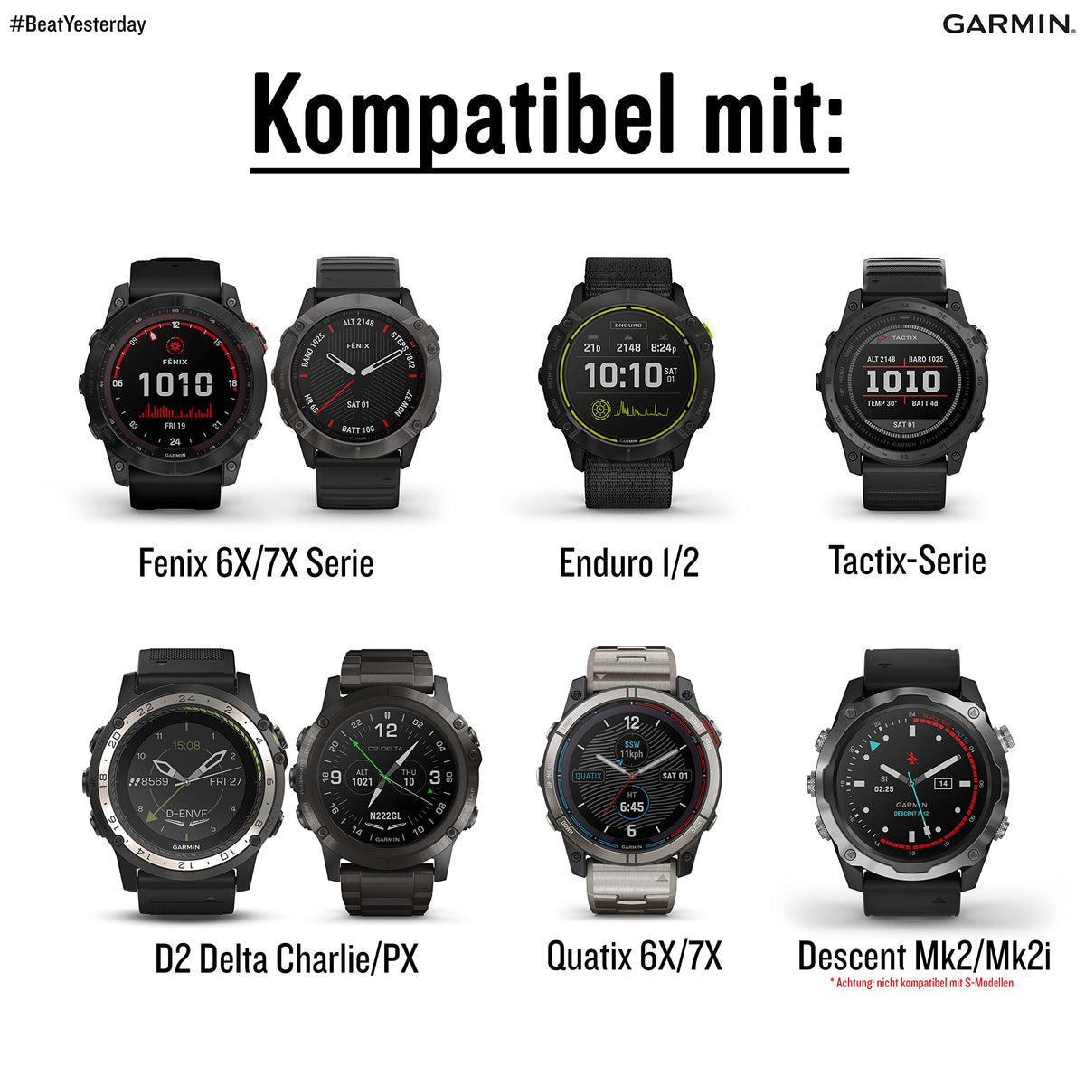 Garmin Quickfit Band 26mm, compatible with selected models of the fenix, epix, Instinct, Forerunner, Approach, Descent, D2, Quatix, and Enduro series, original accessory. - 010-13281-05