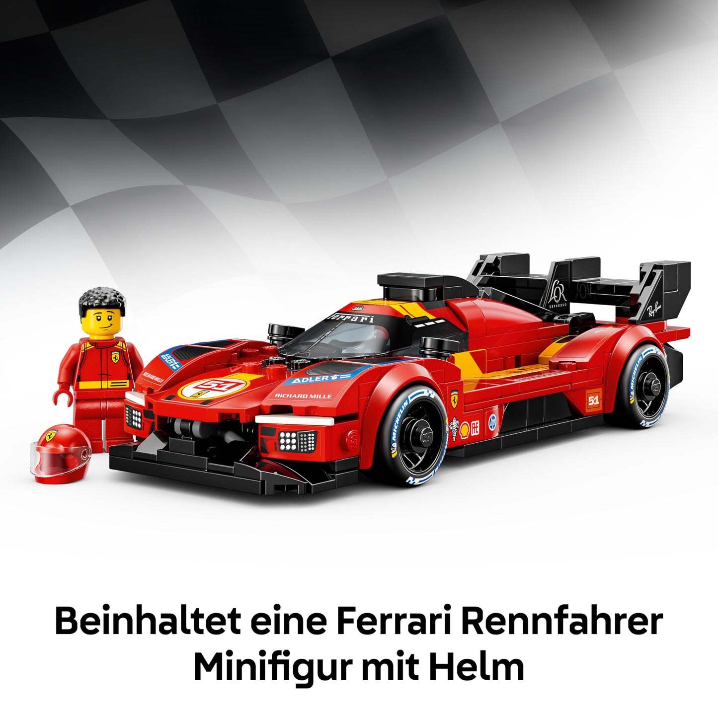 LEGO Speed Champions Ferrari 499P - racing car toy - mint model building with driver minifigure to collect - motorsport gift for boys aged 9 and up and fans - 77261