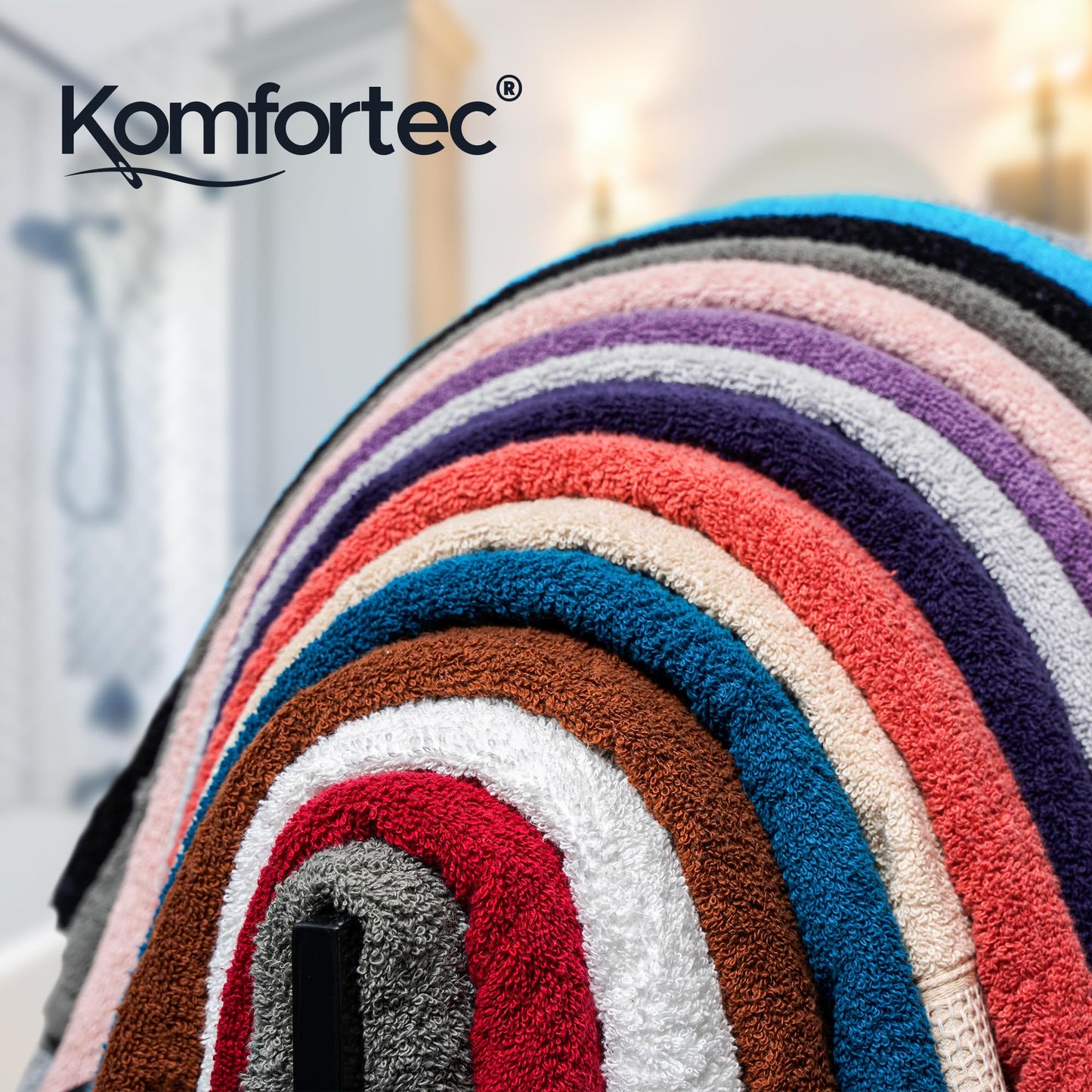 Komfortec set of 8 towels, 4 bath towels 70x140 cm & 4 hand towels 50x100 cm, 100% cotton terry cloth, fluffy and absorbent, anthracite gray/navy blue - 4er-50x100-und-4er-70x140-anth-navy