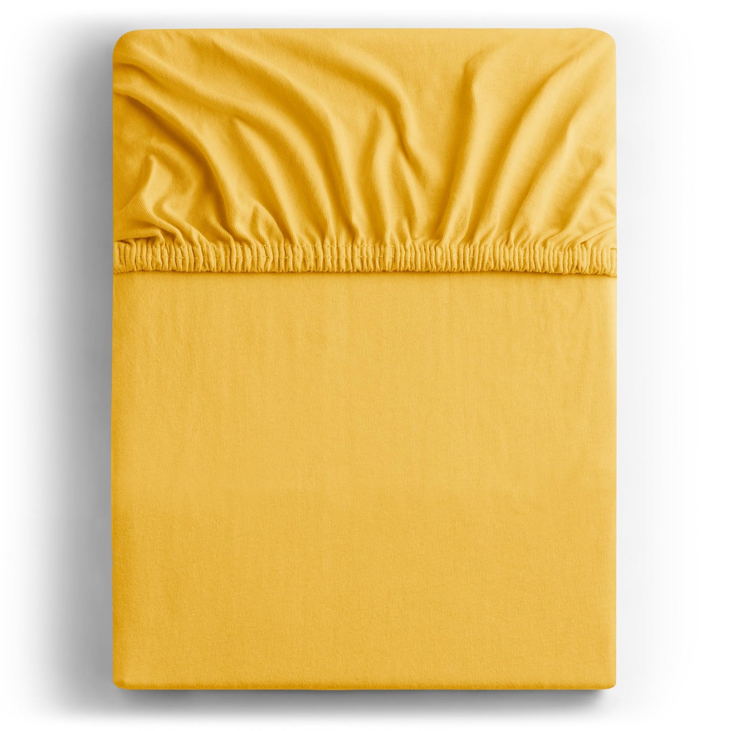 DecoKing fitted sheet 200x220 220x240 cm 100% combed cotton yellow fitted sheets jersey box spring bed Amber 200 x 220 220 x 240