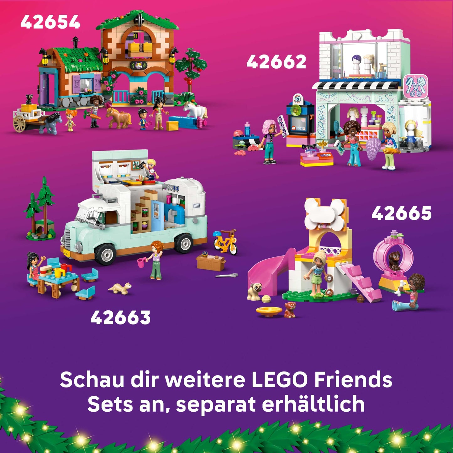 LEGO Friends Advent Calendar 2025 - Christmas toy with 24 surprises including 5 minifigures, 5 animal figures and lots of accessories - children's gift for girls and boys aged 6 and over - 42668