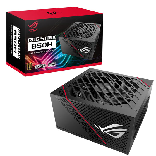 ASUS ROG Strix 850G Power Supply (850 Watt, 80 Plus Gold, 0dB Cooling) black - 90YE00A3-B0NA00