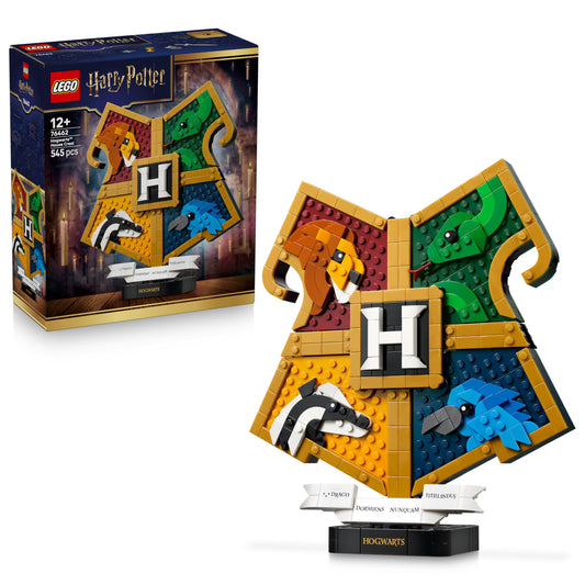 LEGO Harry Potter Hogwarts House Crest - Wall decoration 3D model with animals - DIY decoration for the children's room - Birthday gift for girls, boys and teenagers aged 12 and over - 76462