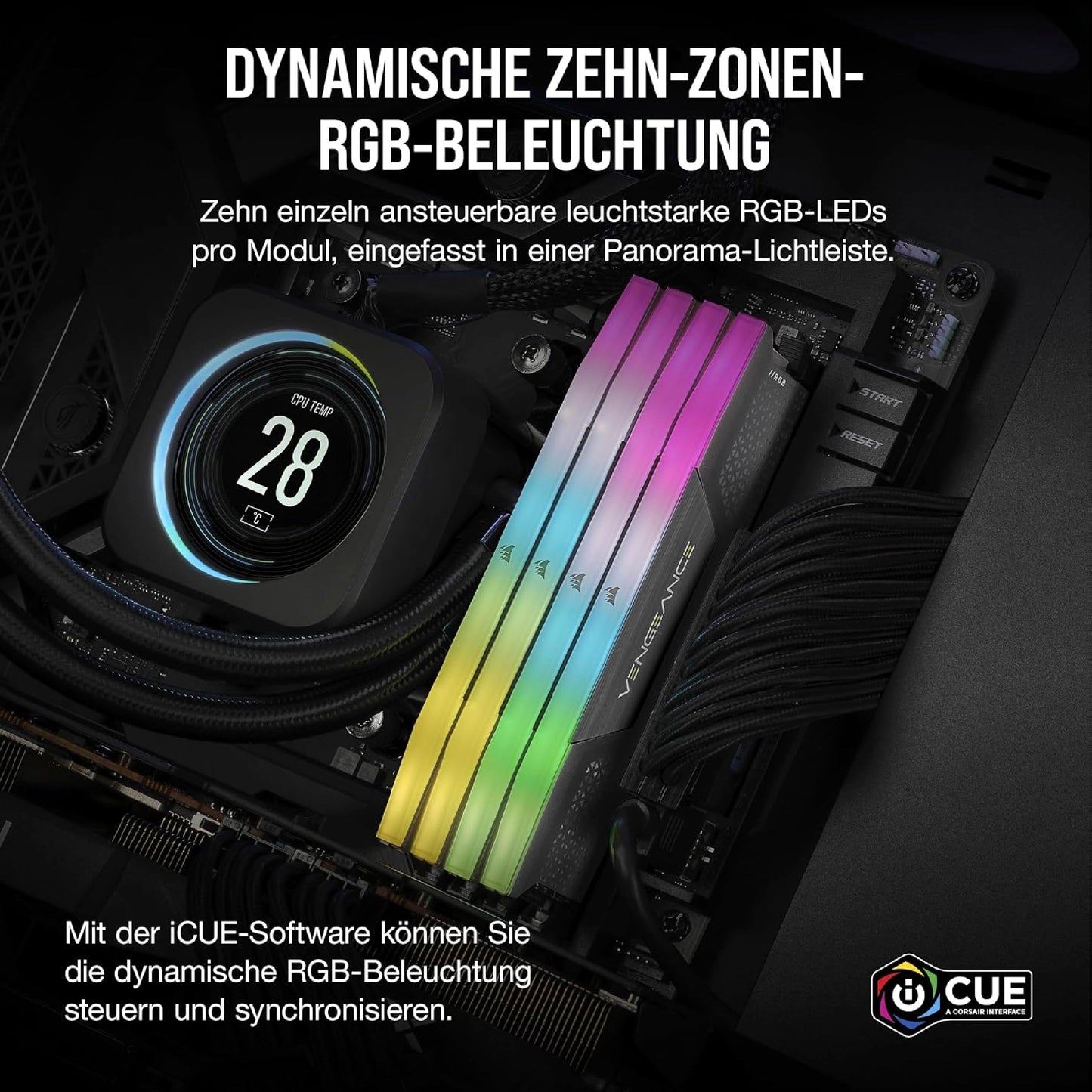 CORSAIR VENGEANCE RGB DDR5 RAM 32GB (2x16GB) Up to 6000MHz CL36-44-44-96 1.35V AMD EXPO Intel XMP 3.0 Desktop Memory - Gray (CMH32GX5M2E6000Z36)