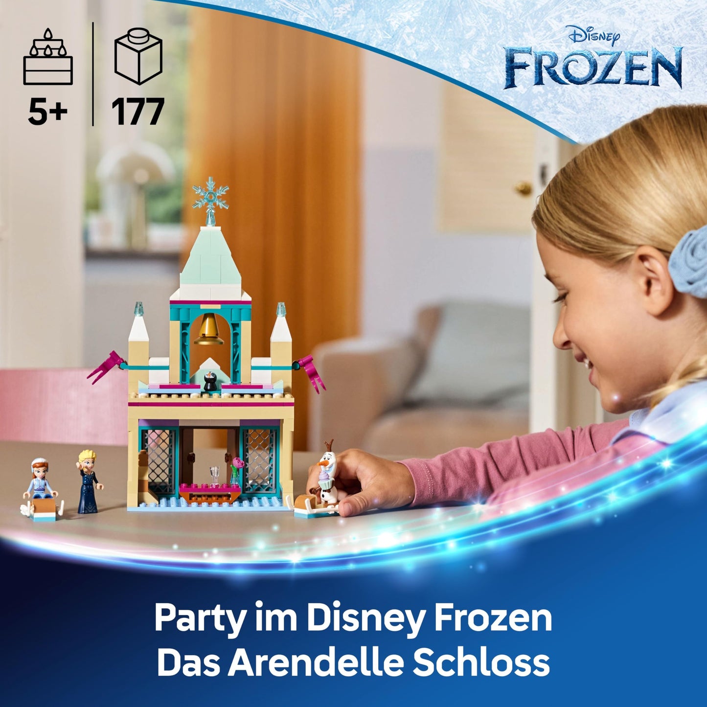 LEGO ǀ Disney Frozen The Arendelle Castle - Toy with Anna & ELSA minifigures as well as Olaf & Penguin figures - Princess castle toy - Creative gift for girls aged 5 and over - 43265