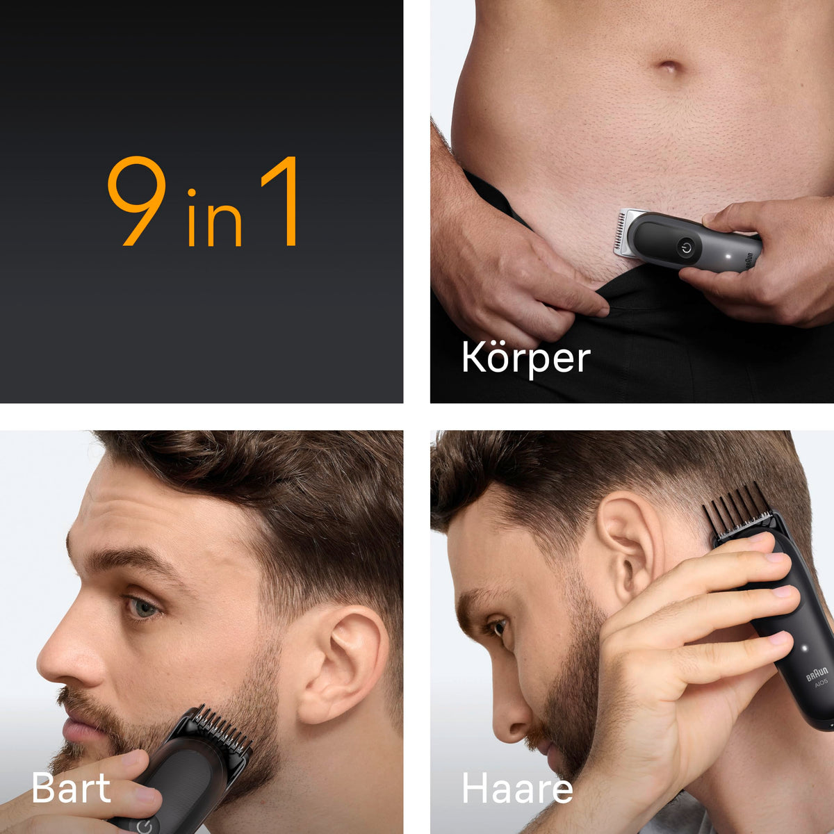 Braun All-in-One Series 5 Multigroom, 9-in-1 Trimmer, AIO5535g, Gray
