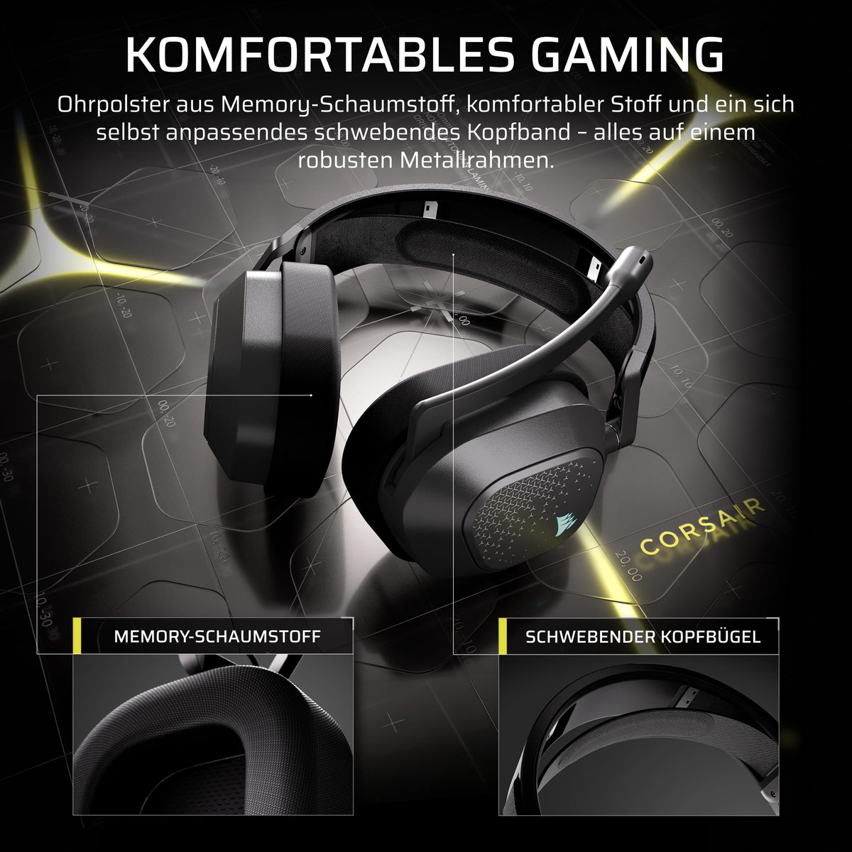 Corsair HS80 v2 MAX Wireless Gaming-Headset – Stahlgrau - CA-9011414-WW