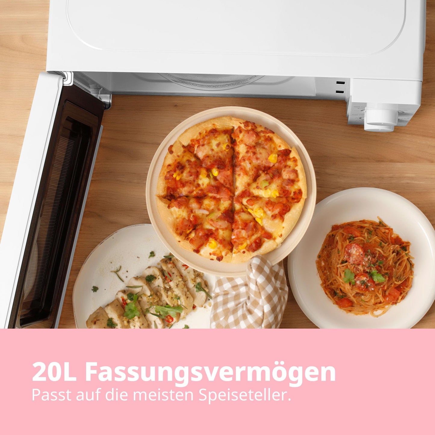 Comfee CMSN 20 wh microwave / solo microwave with 5 power levels / interior lighting / easy defrost / 360° turntable / two rotary controls / 20L / 700W / white, mechanical