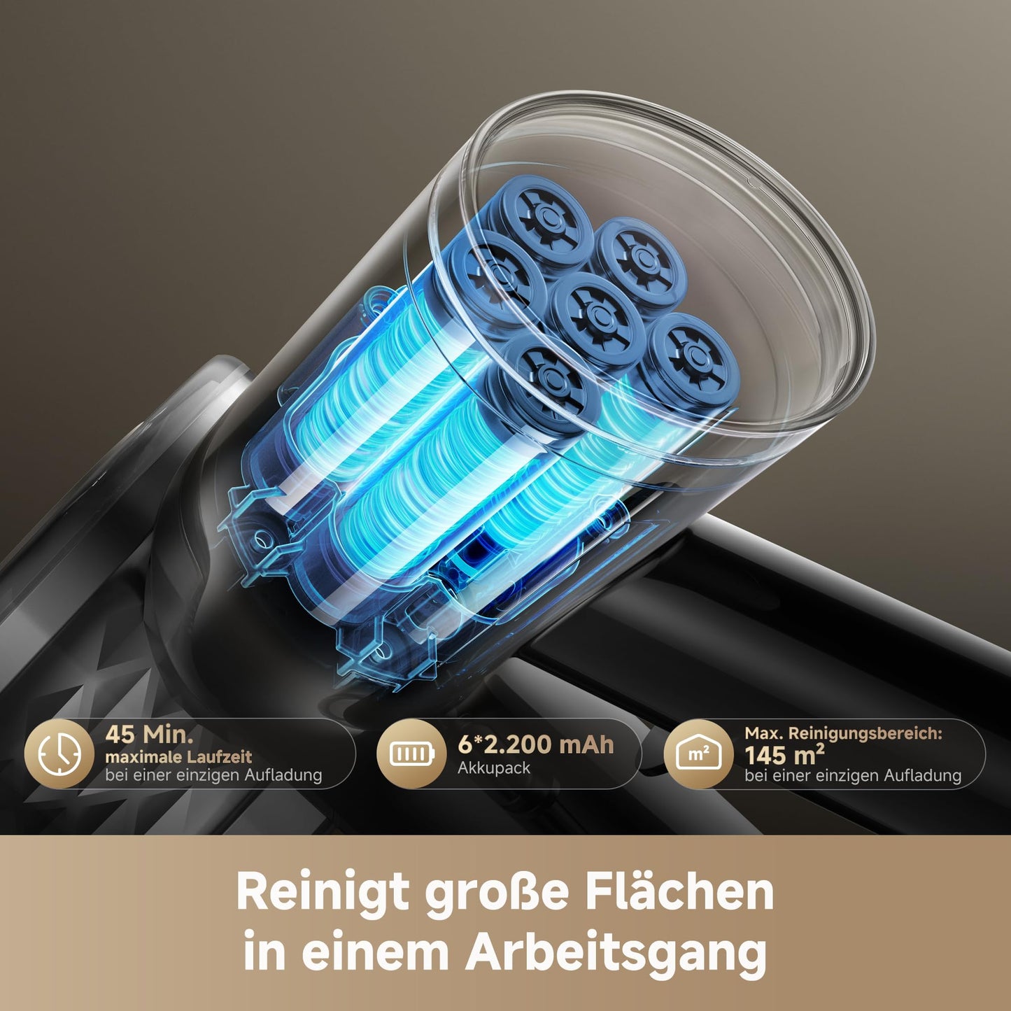 dreame R10s Lite-A cordless vacuum cleaner, LED display, flexible extension rod, 250 W / 25,000 Pa, up to 45 minutes, 0.5 l dust container, ONE-click dirt emptying, anti-tangle brush with light - VRV80A