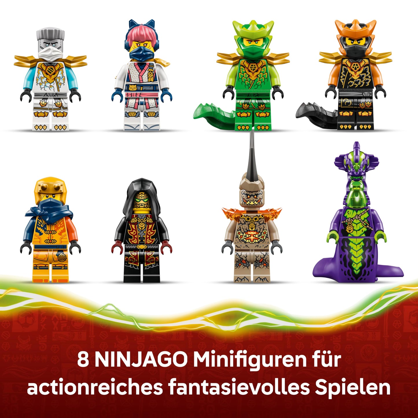 LEGO NINJAGO The Dragon of Life - Ninja toy with dragon figure, mini monster mech, 8 minifigures and swords - creative gift for boys and girls aged 8 and up and fans - 71859