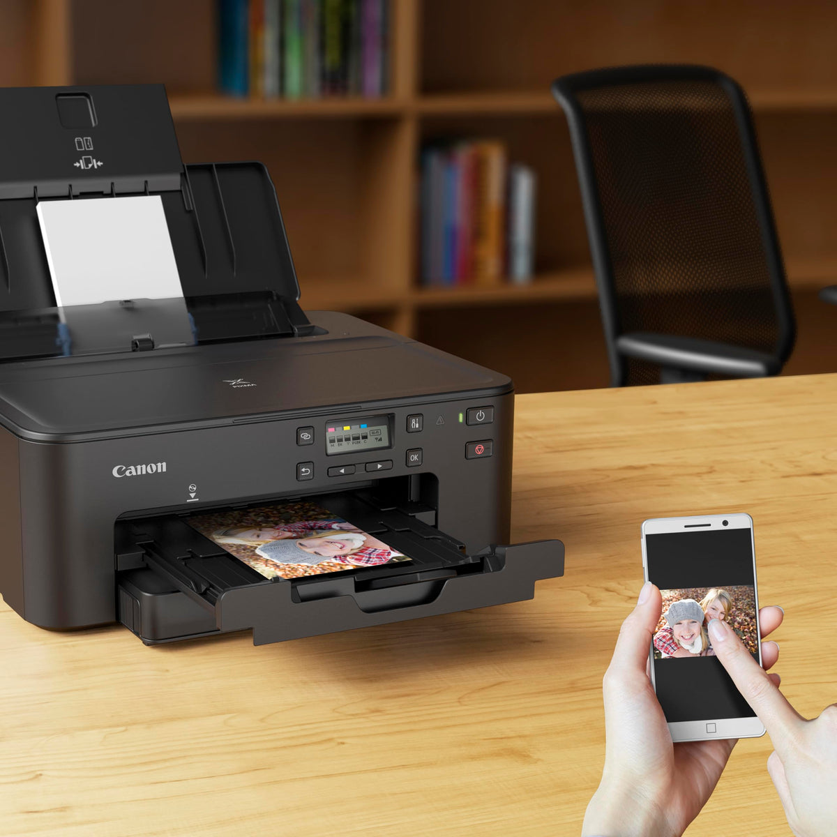 Canon PIXMA TS705a is a compact inkjet printer (without scan & copy function, WiFi, duplex, 5 separate inks, AirPrint, A4, black). - 3109C026
