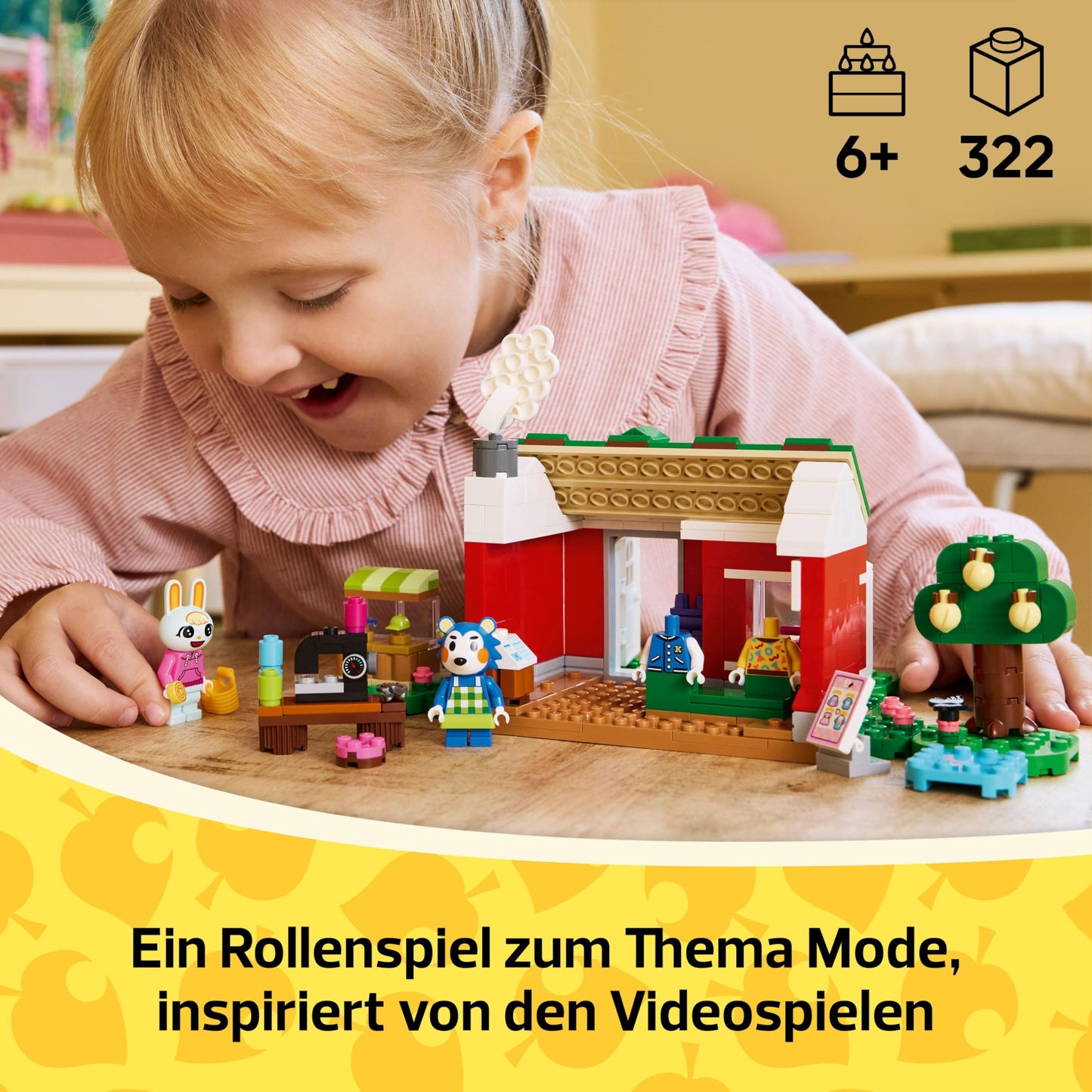 LEGO Animal Crossing The Tailor Sisters' Shop, building set for creative role play, gift for girls, boys and video game fans aged 6 and over, adventure playset 77055