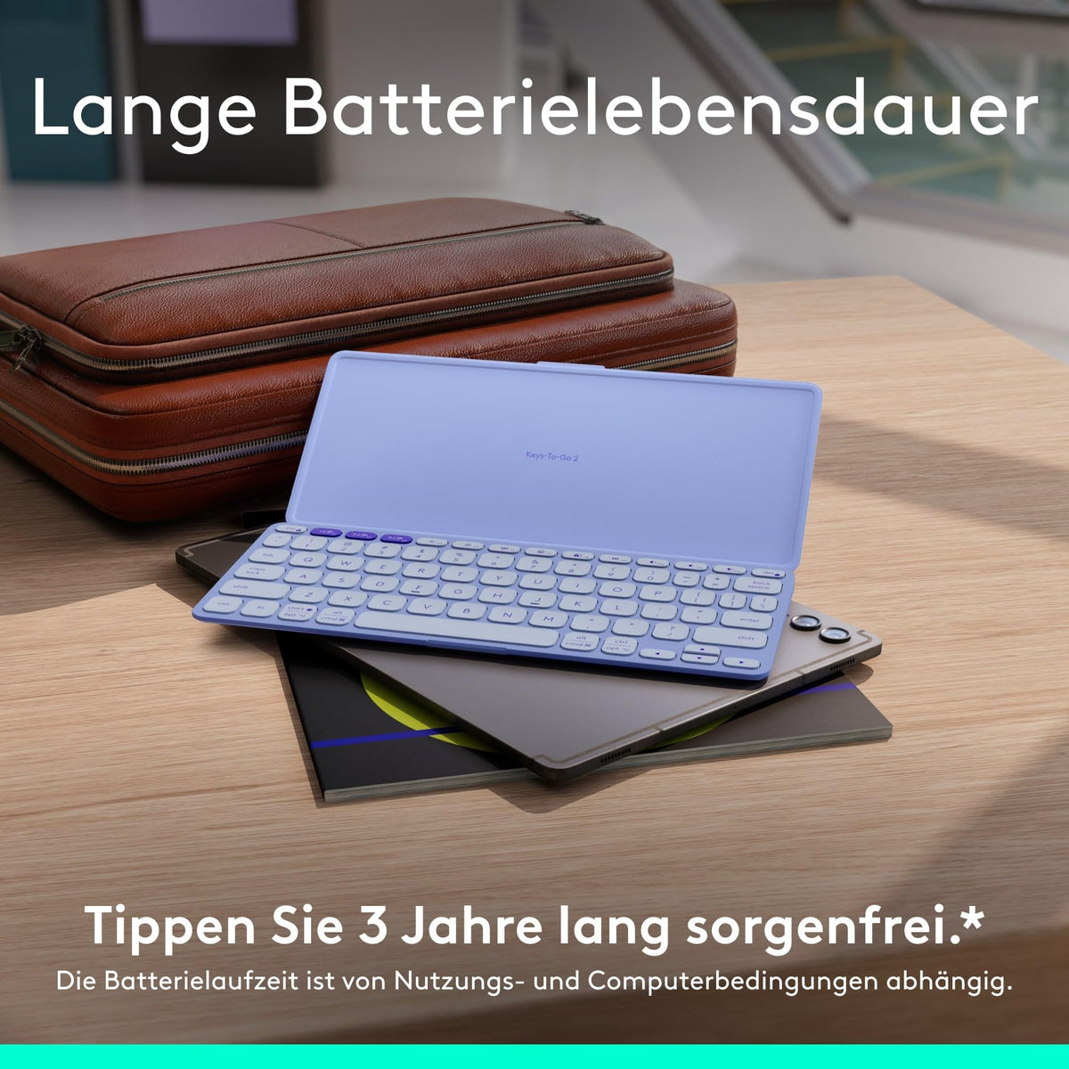 Logitech Keys-To-Go 2, tastatur Bluetooth mobilă pentru tablete (Lila) - 920-012966