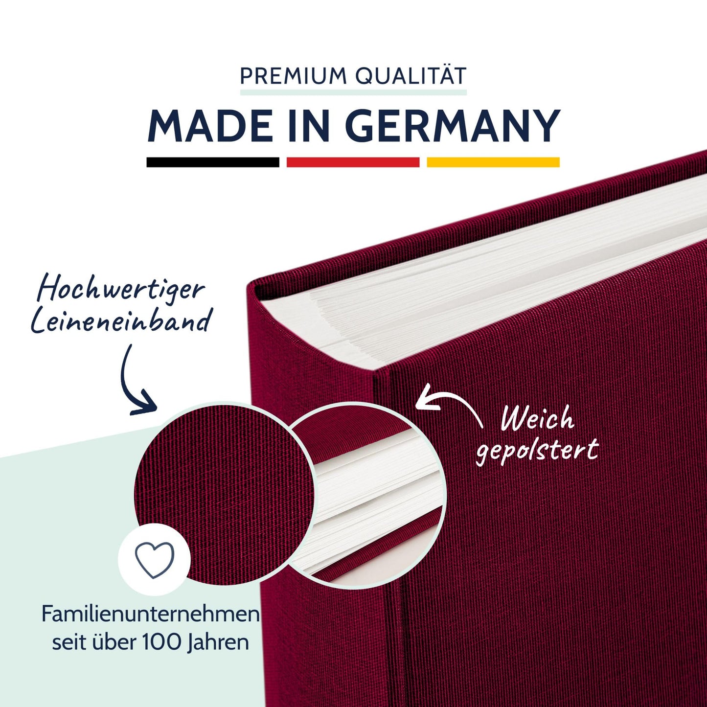 goldbuch 31807 photo album Summertime Trend, 30 x 31 cm, photo book with 100 white pages & glassine dividers, photo album made of linen, memory album, blackberry