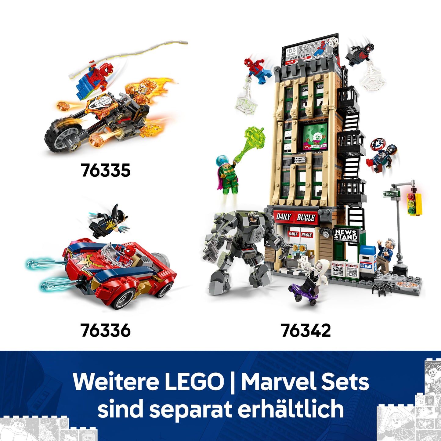 LEGO | Marvel Big Showdown: Spider-Man vs. Sandman - Spiderman toy with 3 minifigures - Spider Man, Venom and Sandma - children's gift for boys aged 9 and up, girls and fans - 76334