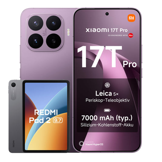 XIAOMI 17T Pro 12+512G Deep Violet Bundle Redmi Pad 2 9.7 4+64GB Gray