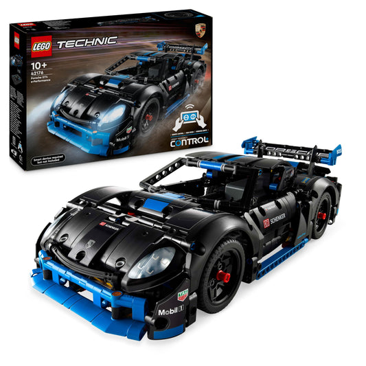 LEGO Technic Porsche GT4 e-Performance racing car, remote-controlled speedster, interactive model car, gift for children, building toy for ages 10 and up 42176