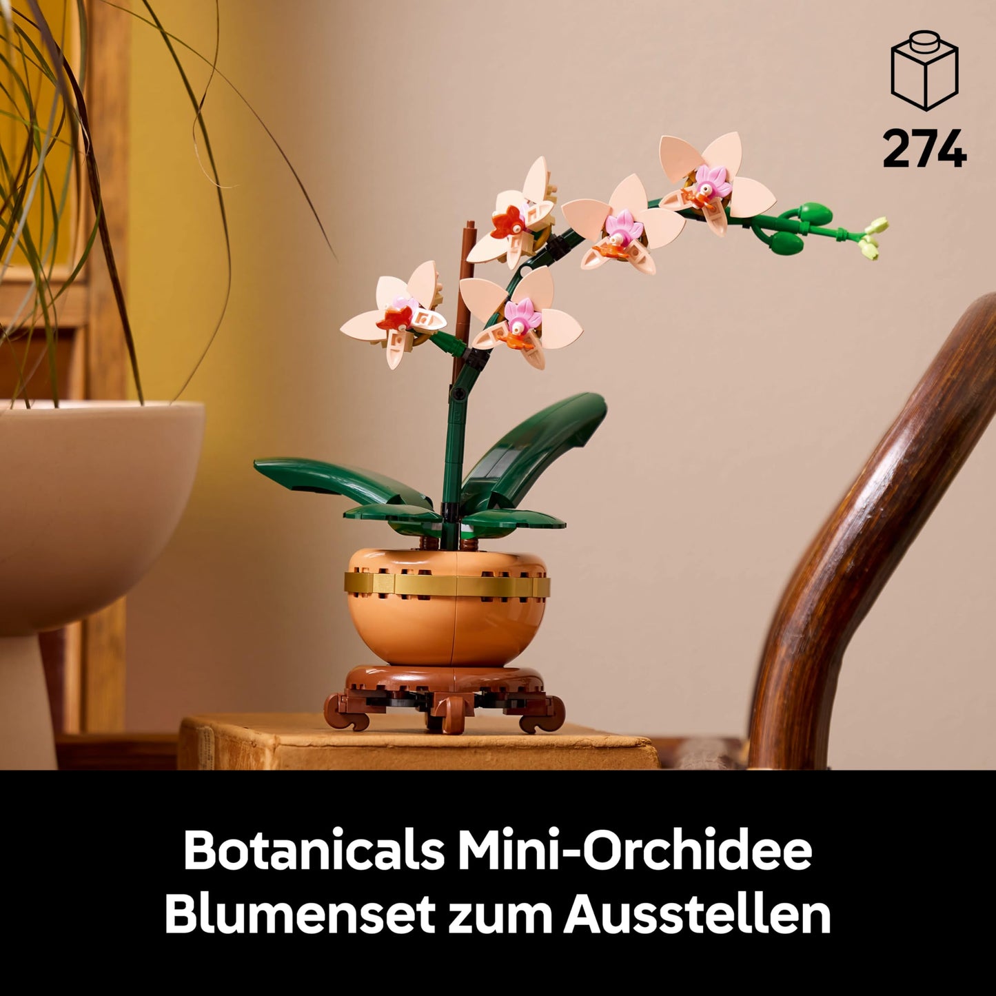 LEGO Botanicals Mini Orchid - Artificial Flower Set for Adults - Houseplant with Terracotta Style Flower Pot - DIY Birthday Gift Idea - 10343