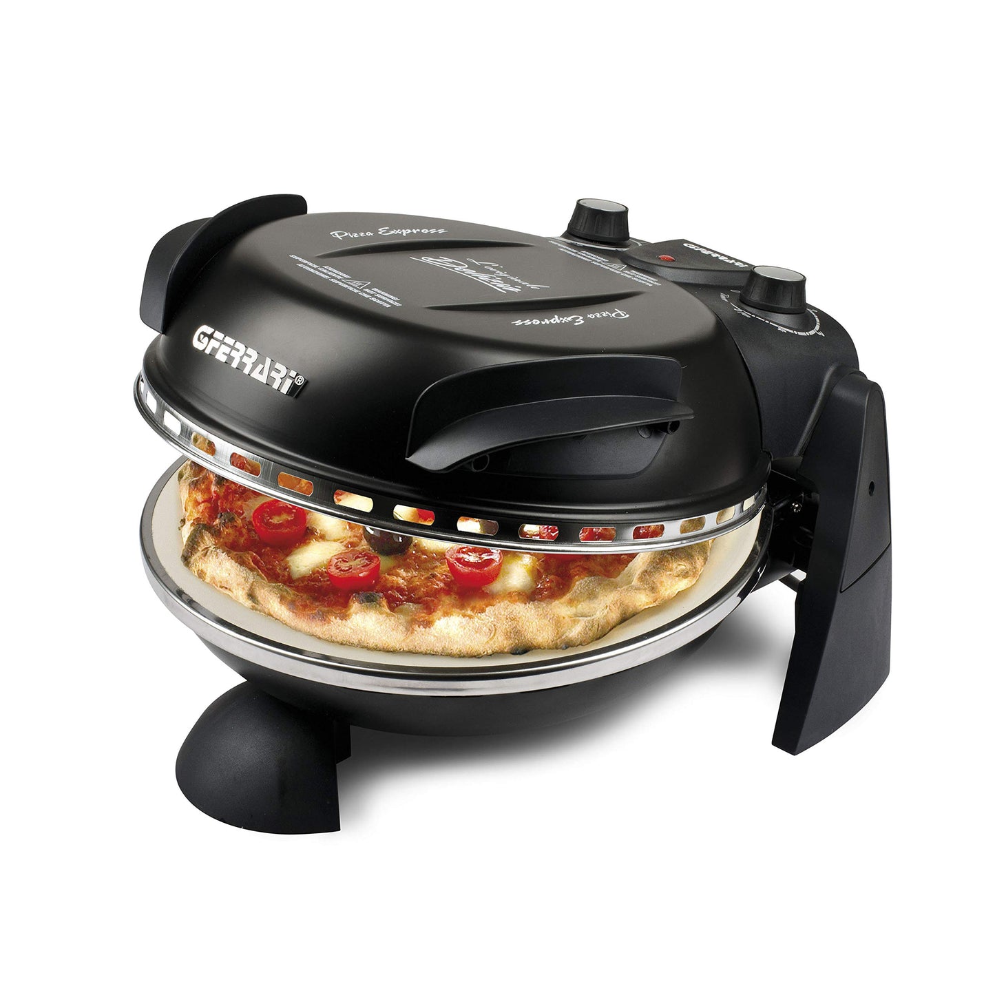 G3 Ferrari G10006 Pizza External Pleasure, Oven Pizza, 1200 W, 400°C, Rock Fireproof (diameter 31 cm), Timer 5', Cookbook Included, Black, 33.5 x 20 x 35 (L x H x P) cm - G1000610