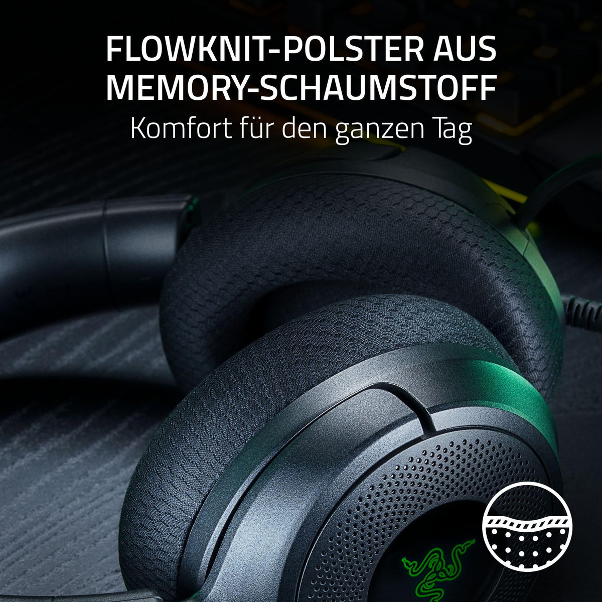 Razer Kraken V4 X Sensa HD Haptics - Căști de gaming cu fir și haptică HD - Driveri Triforce de 40 mm - Microfon HyperClear cu caracteristică cardioidă - Sunet surround 7.1 - RZ04-05730100-R3M1
