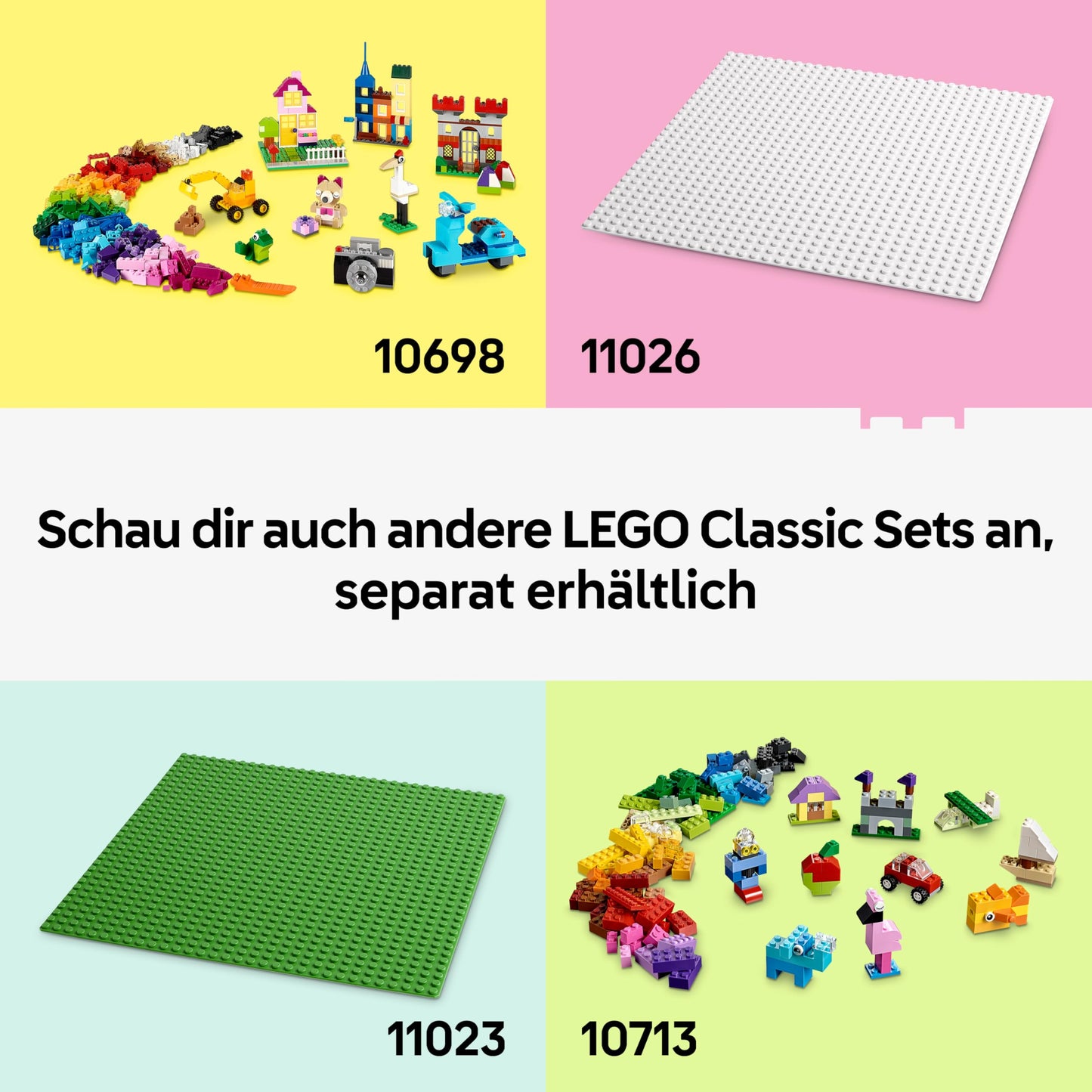 LEGO Classic Creative Colorful Bricks - Educational toy to promote fine motor skills - Animals, dinosaur figures & vehicles including plane & car - Gift for boys & girls aged 5 and up - 11045