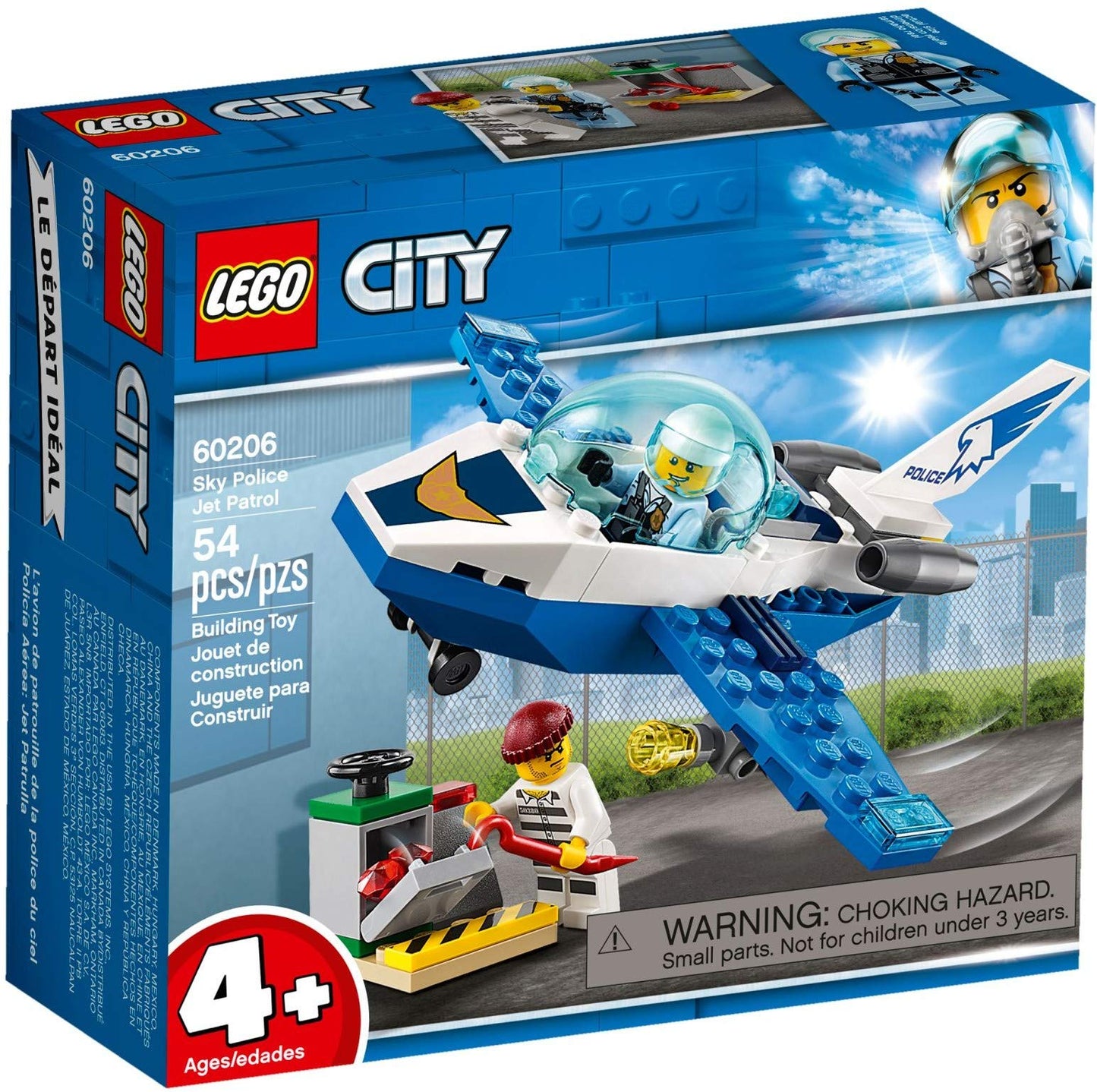 LEGO 60206 City Police Airplane Patrol, Airplane Toys, Easy to Build Toys for Kids