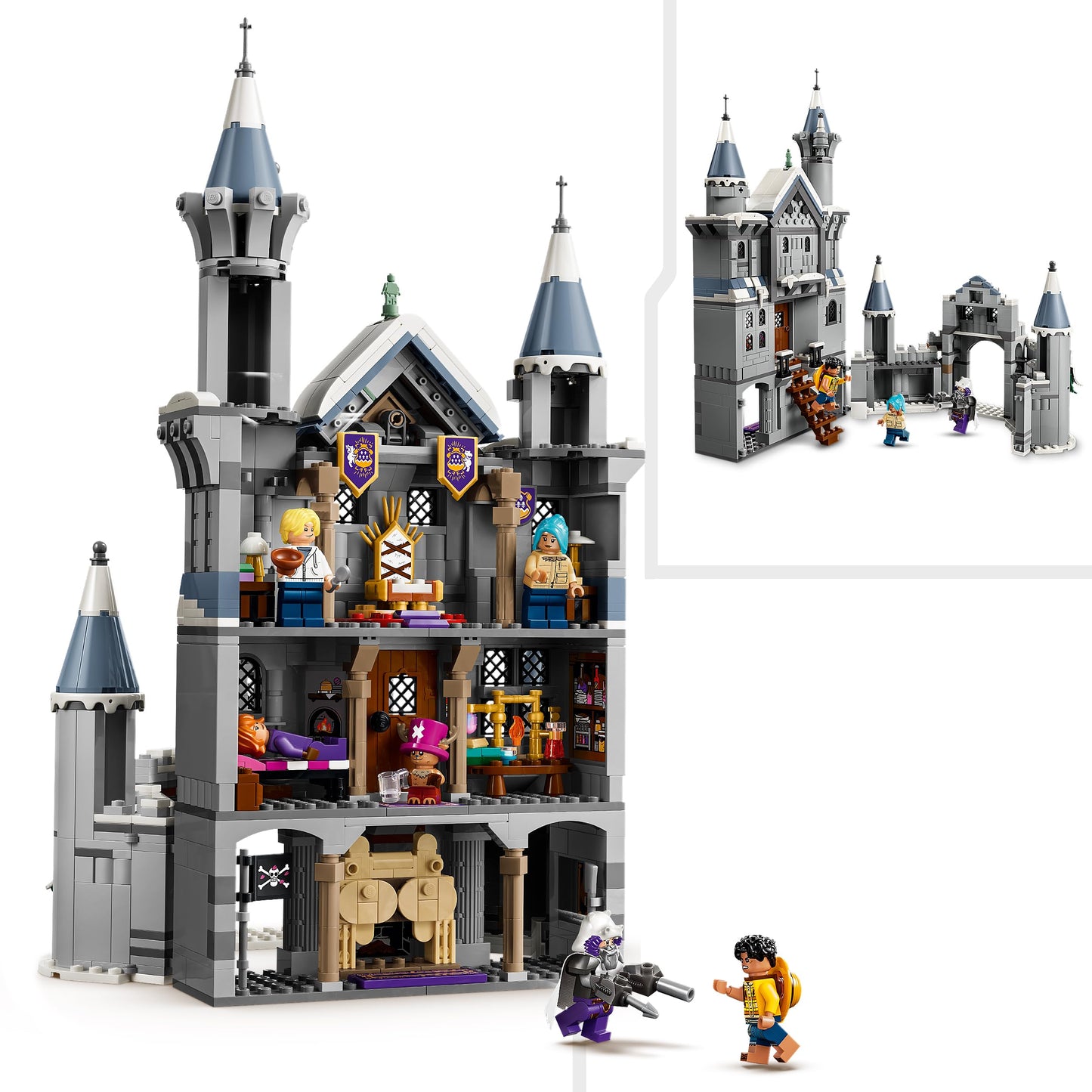 LEGO ONE PIECE Duel in Drumm Castle - model building with 6 minifigures including Luffy, Nami and Chopper - children's room decoration and gift for boys, girls and fans aged 9 and over - 75645