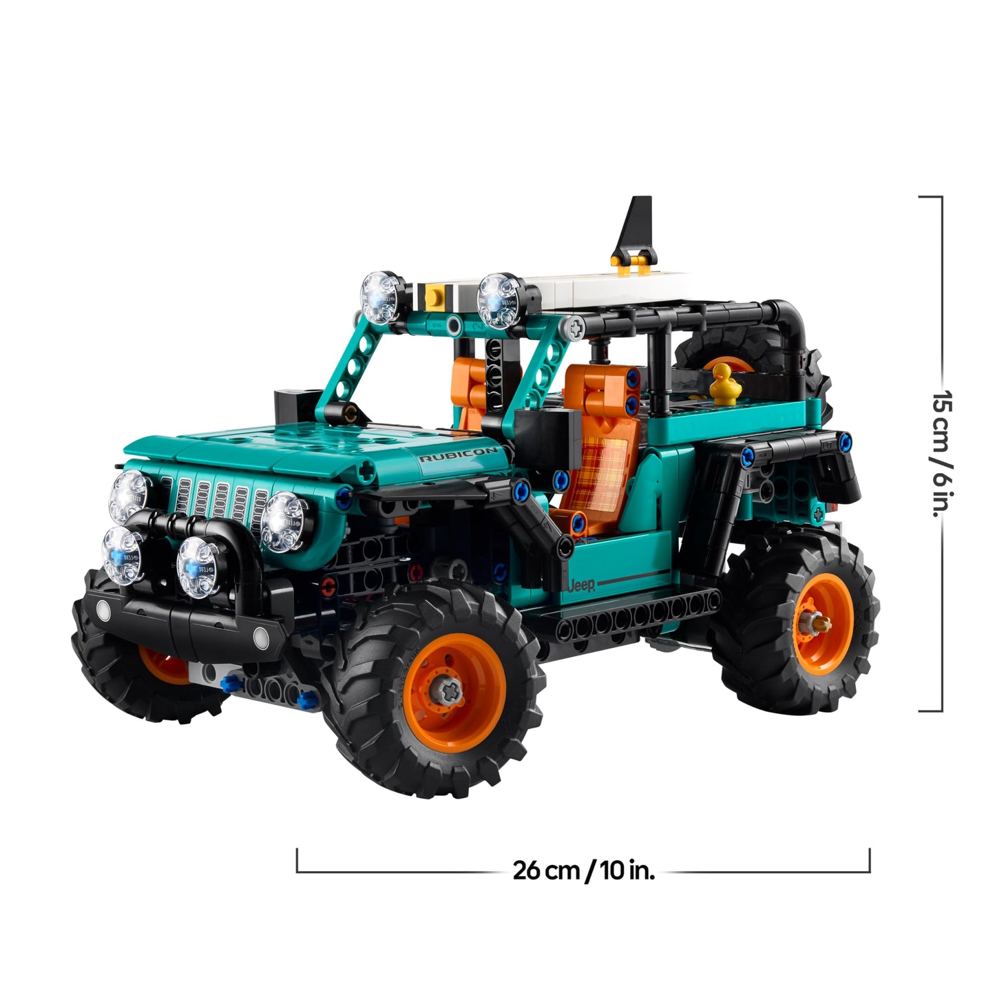 LEGO Technic Jeep Wrangler Rubicon off-road vehicle - off-road toy vehicle model building with V6 engine, steering and suspension - STEM birthday gift for boys aged 10 and over - 42227