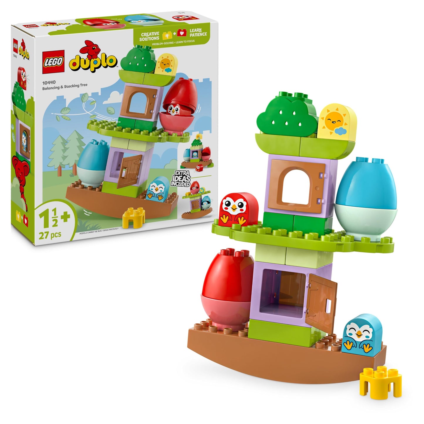 LEGO DUPLO tree for balancing and stacking - baby toy from 1 year - motor skills toy for toddlers - toy for girls and boys - educational toy with 2 bird figures - children's gift 10440