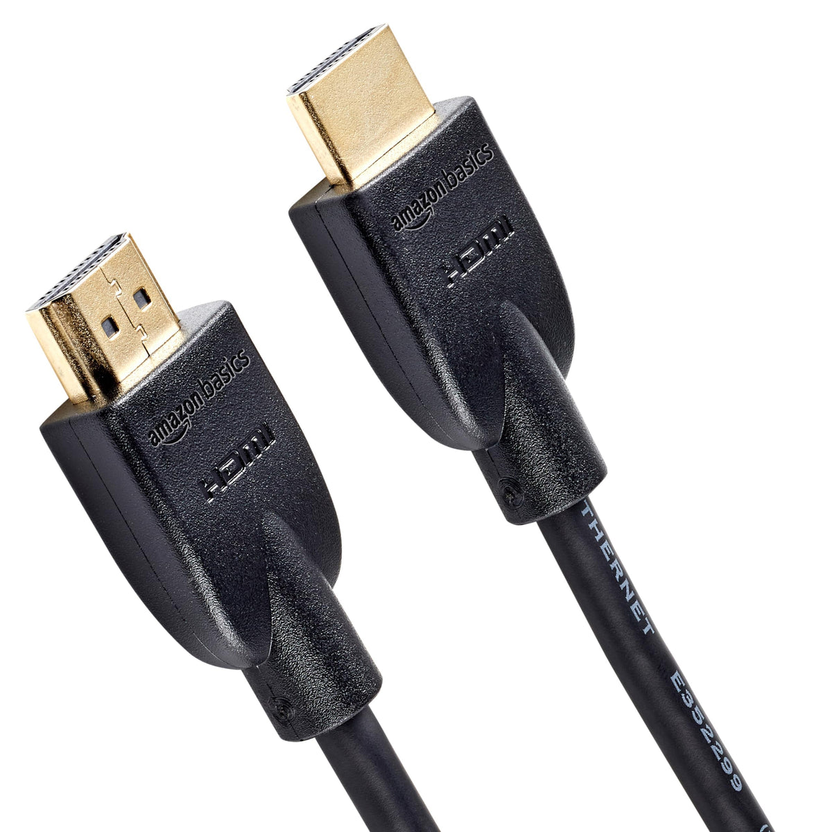 Cablu/cordon HDMI 2.0 High-Speed 4K Ultra HD Amazon Basics, 6 picioare, 24 bucăți, 18 Gbps, 60 Hz, 2160p, 48 bit, Masculin-la-Masculin, pregătit pentru Ethernet, 3D, Negru - HDMI-6FT-BLACK-24P