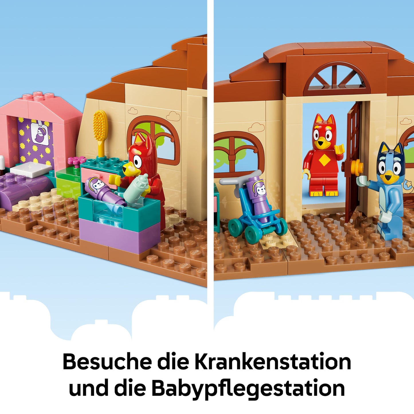 LEGO Bluey School with Rusty and Bluey - educational toy with kitchen, cafe, 2 minifigures & play food accessories - Montessori set - birthday gift for girls and boys aged 4 and over - 11221