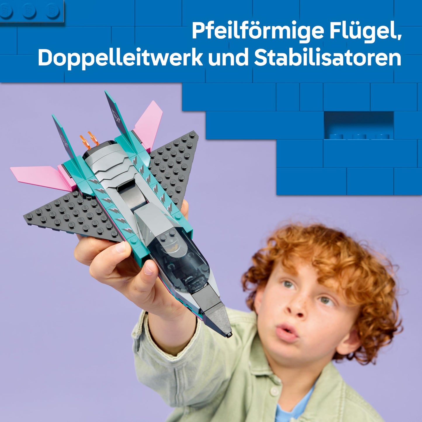 LEGO City jet plane vs. racing car - toy set with plane, super sports car and pilot and driver minifigure - birthday gift for boys aged 6 and over - 60489