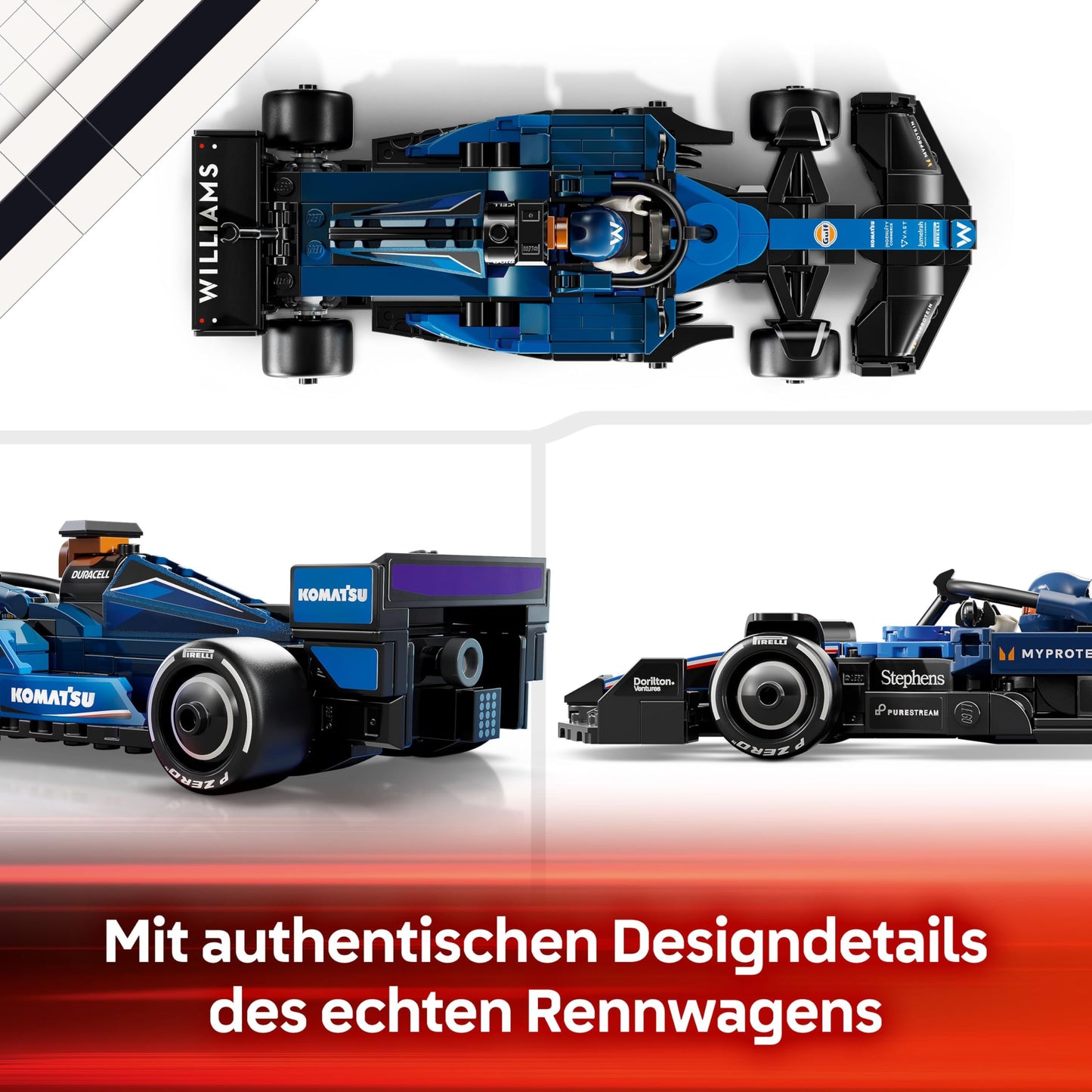LEGO Speed Champions Williams Racing FW46 F1 racing car - toy with Formula 1 minifigure to collect - gift for boys and girls aged 10 and over and adult motorsport fans 77249