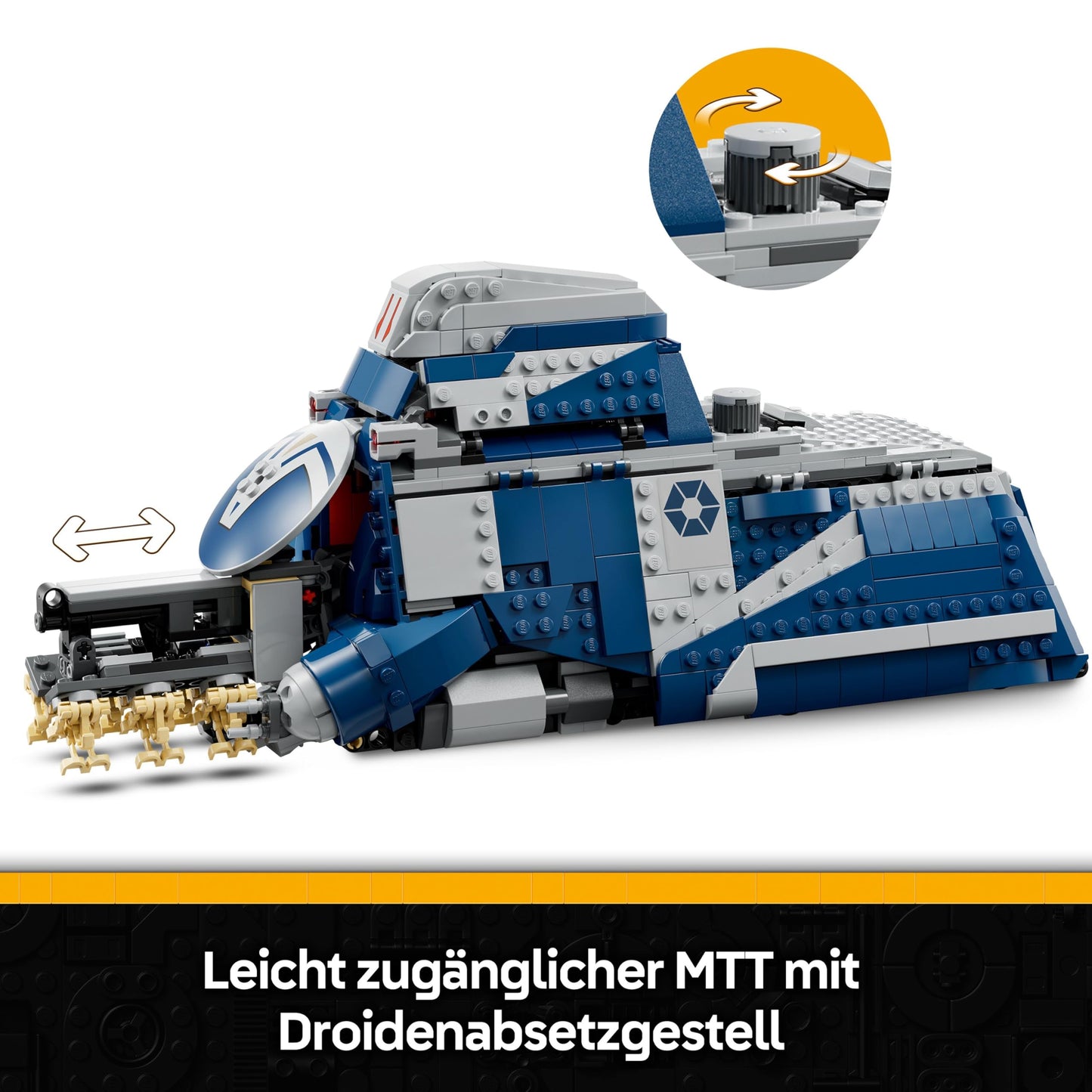 LEGO Star Wars: The Clone Wars MTT of the Separatists in the Battle of Felucia - Toy with Lightsaber - Children's Gift for Boys and Girls - Model Building for Display and Collecting - 75435
