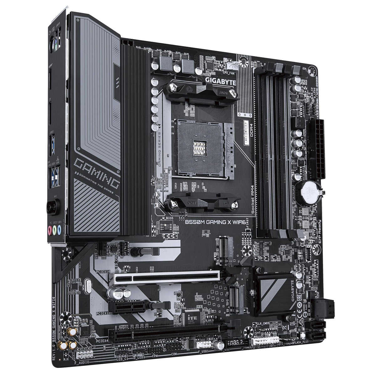 GIGABYTE B550M Gaming X WIFI6 Placă de bază – Procesoare AMD Ryzen 5000, VRM cu 5+3 faze, până la 3200 MHz DDR4, 1x PCIe 4.0 + 1x PCIe 3.0 M.2, Wi-Fi 6, 1 GbE LAN, USB 3.2 Gen 1