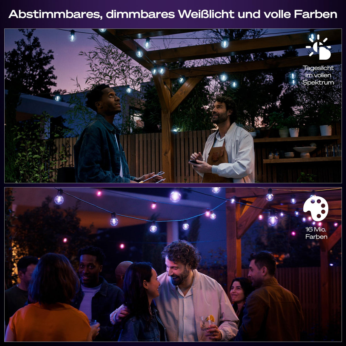 Philips Hue Festavia Globe Sârmă de lumini exterioare, 7m, 10 globuri de lampă - 929004581801