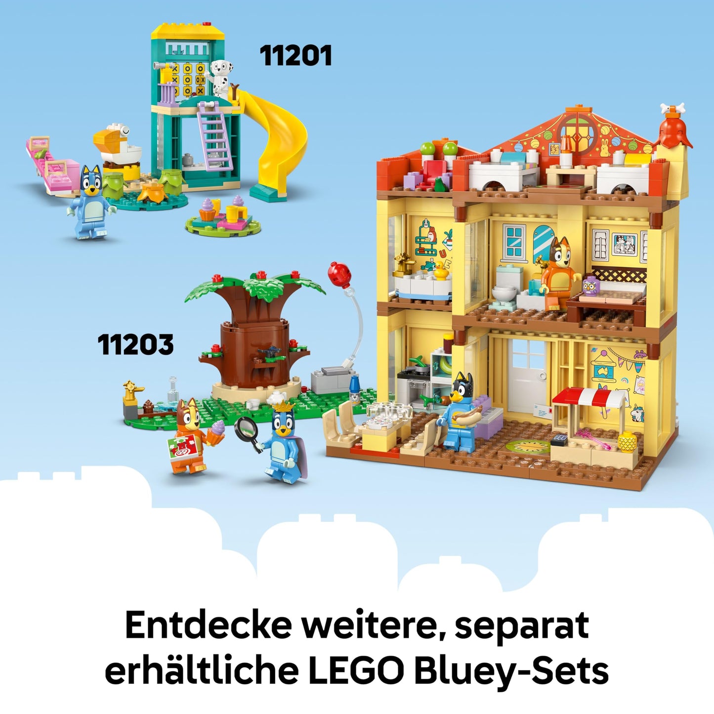 LEGO Bluey: Bluey's Beach & Family Car Trip Toy with 3 Minifigures incl. Bingo & Chilli, Plus 2 Surfboards, a Sand Castle & Fun Accessories - Birthday Gift for 4+ Year Old Girls & Boys - 11202