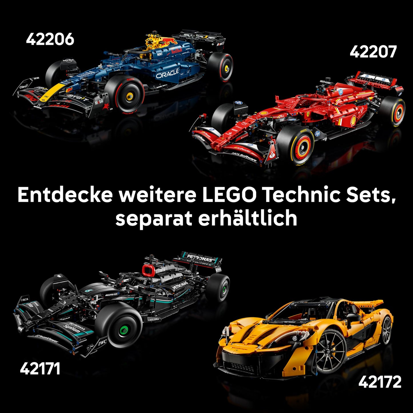LEGO Technic McLaren MCL39 F1 racing car - model building for adults - collector's set with V6 engine, differential and DRS activation - gift idea for racing and motorsport fans - 42228