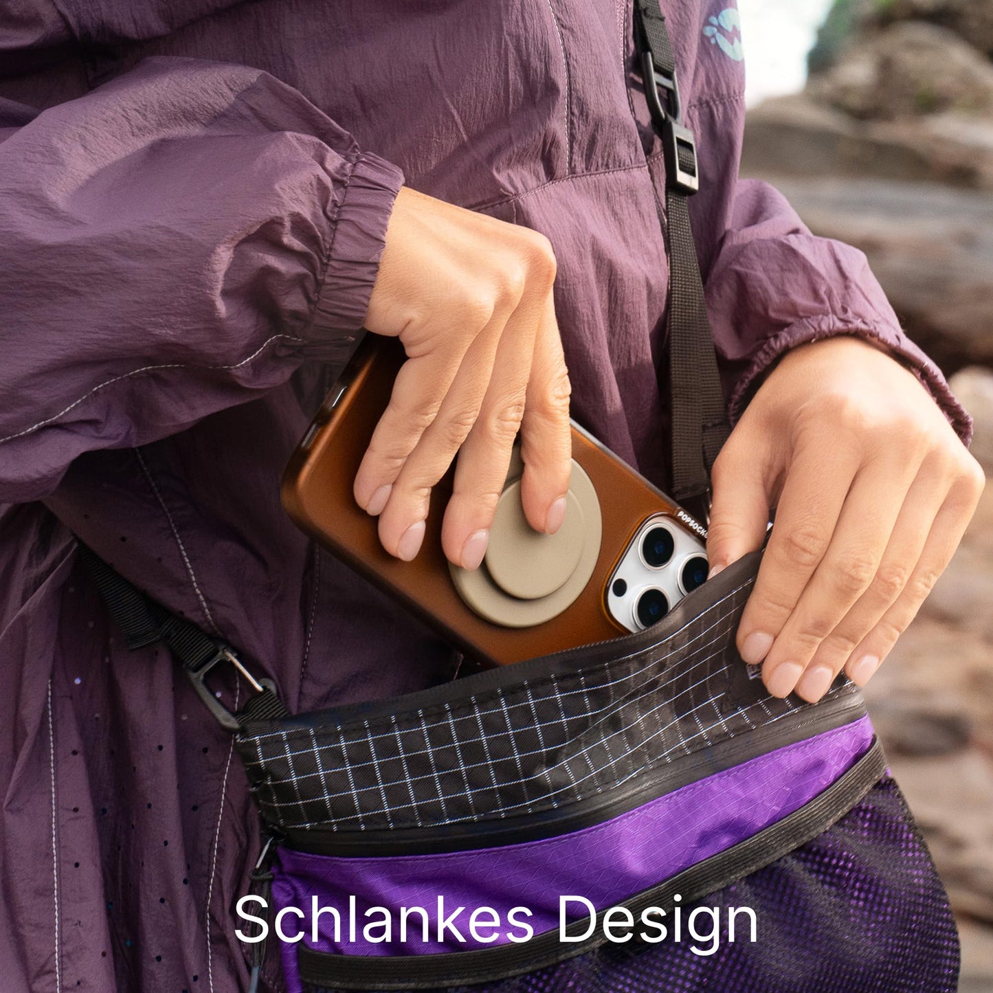 PopSockets Kick-Out Grip for MagSafe, Adjustable Stand for Portrait or Landscape Format, Magnetic Holder, Brown - Latte - 807625