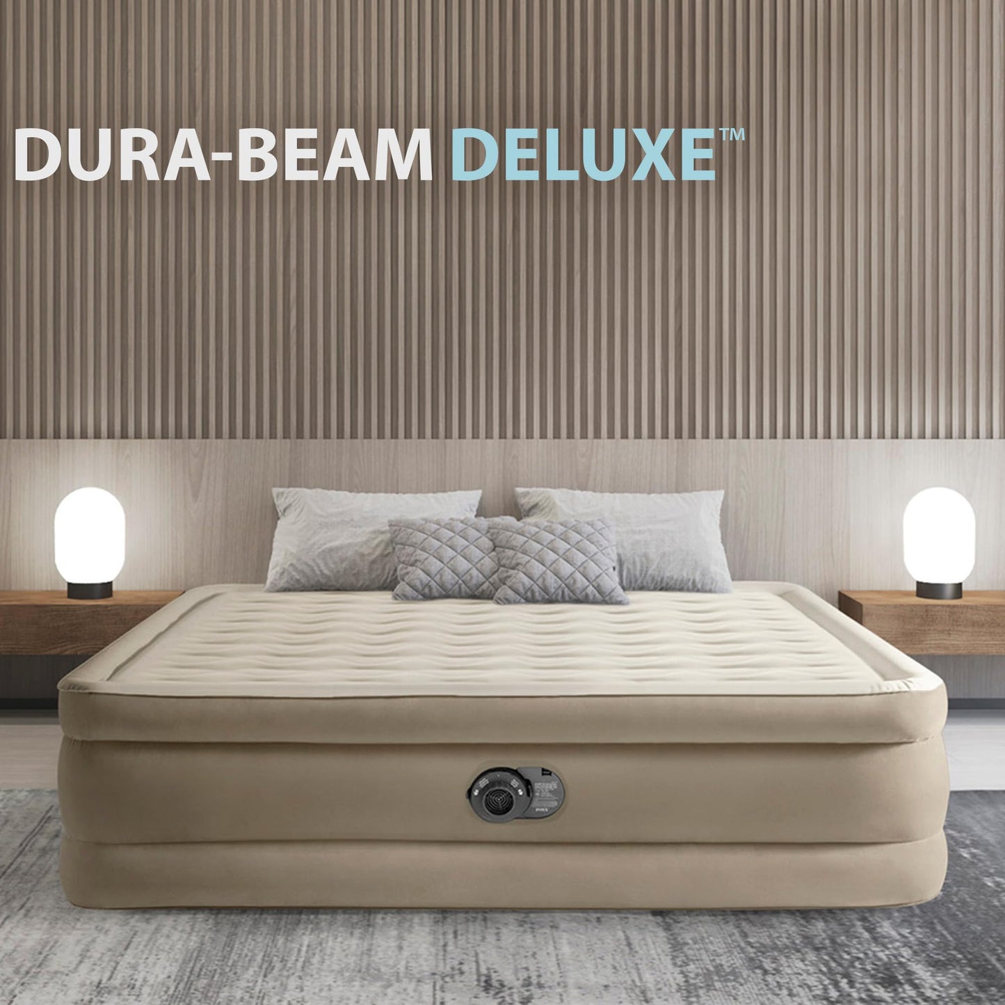 Intex Queen Ultra Plush Air Bed with Fiber-Tech RP Inflated Size: 152cm x 203cm x 46cm (64428ND)