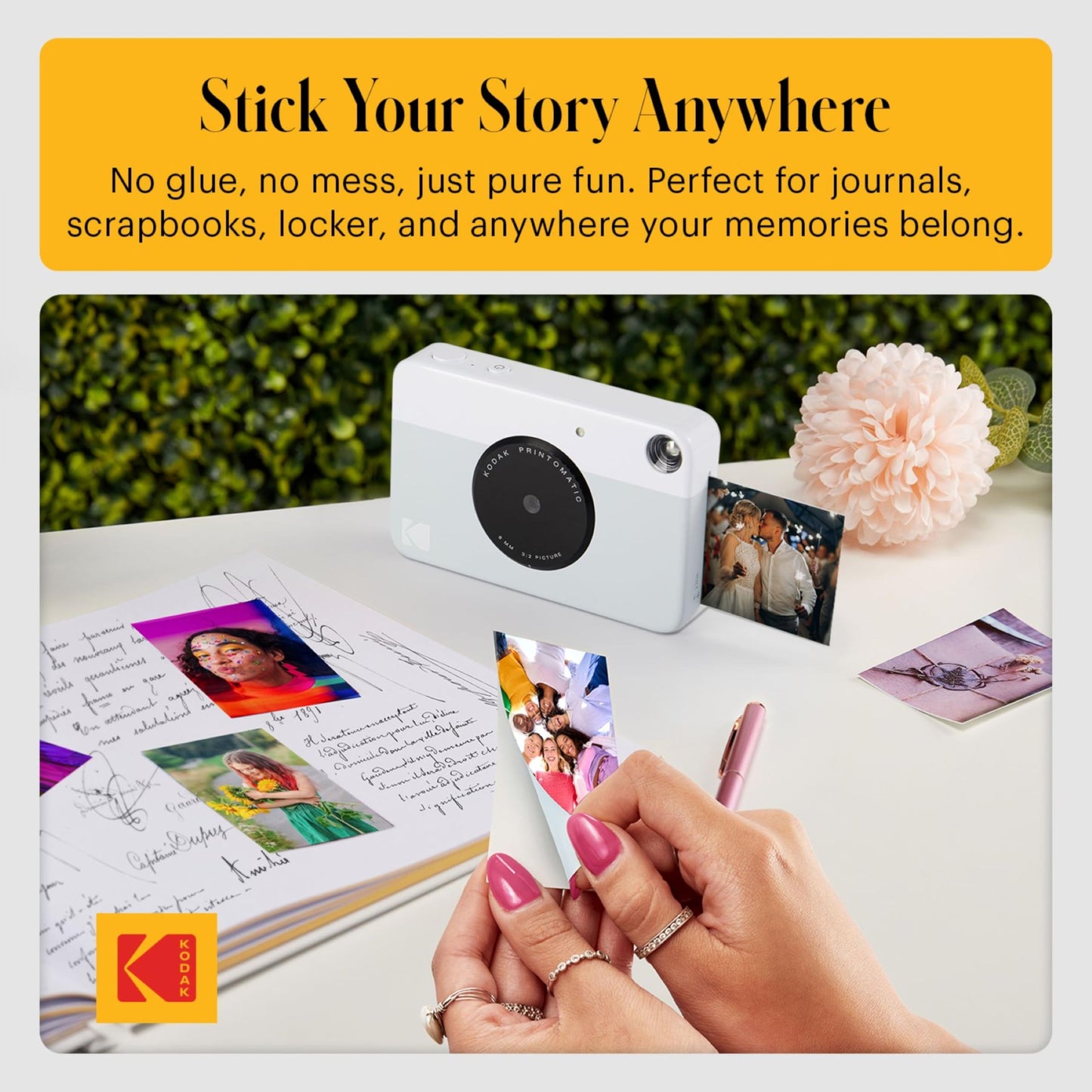 Kodak Printomatic Instant Camera – 75 Sheet Package – 5MP – Zinc 2x3 Photos – Portable – Gray - AMZNBRODMATGR