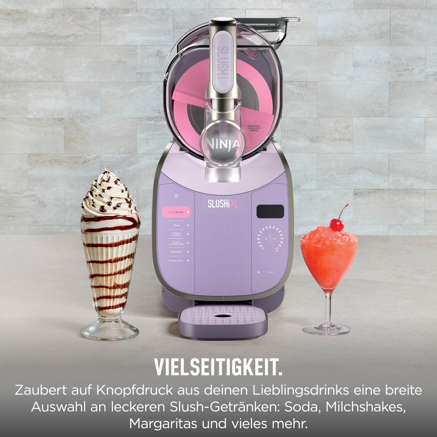 Ninja SLUSHi XL Slush Ice Cream Maker with SlushAssist Technology, Large 3.7L Capacity (Max Capacity 2,840ml), for Slush, Frozen Cocktails and More, Pink FS601EUPK1