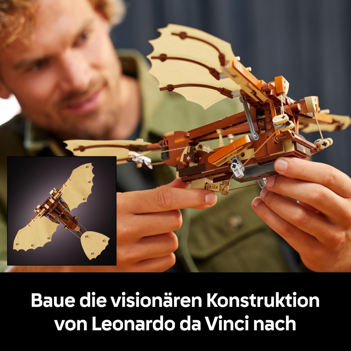LEGO Icons Leonardo da Vinci's Flying Machine with Beating Wings - Includes Minifigure & Stand - Building Set for Adults - Home Decoration Set - Gift Idea - 10363