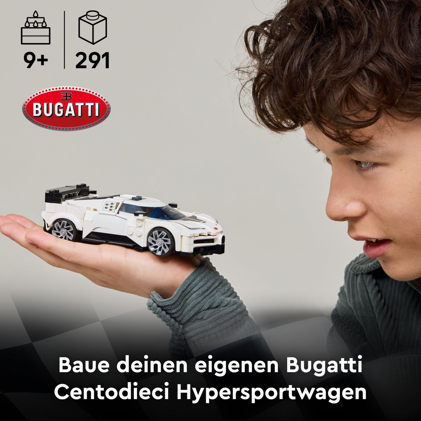 LEGO Speed Champions Bugatti Centodieci hyper sports car - racing car to build and display - driver minifigure to collect - gift for boys and girls aged 9 and up and adults 77240