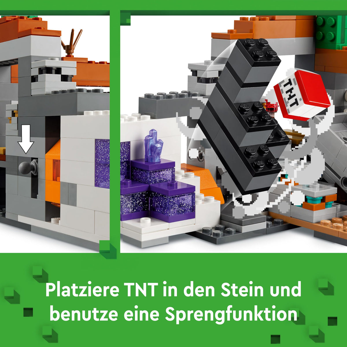 LEGO Minecraft The Badlands Mineshaft - Interactive Toy featuring Explorer, Creeper, and Spider Figures, along with an Exploding TNT Function - Perfect Gaming Gift for Boys and Girls aged 8 and up - 21263