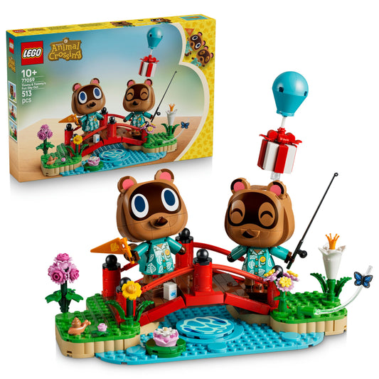 LEGO Animal Crossing excursion with trick and drag toys - raccoon figures with accessories - DIY children's room decoration - gamer gift for girls and boys aged 10 and over 77059