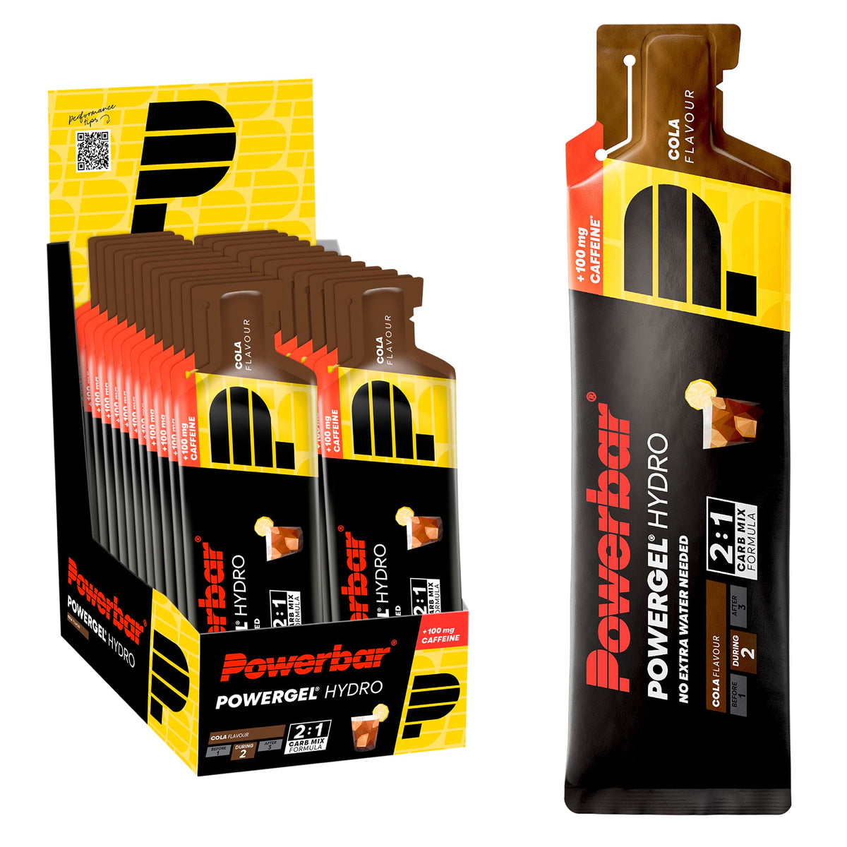 Powerbar PowerGel Hydro (24x67ml) Cola (cu cafeină) - Energie & Stamina - Gel de energie - 22040200